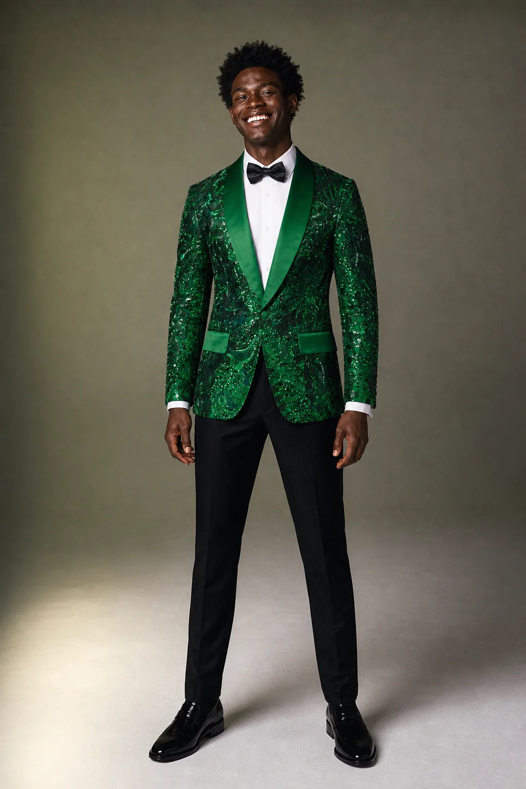 Emerald Floral Shawl Jacket