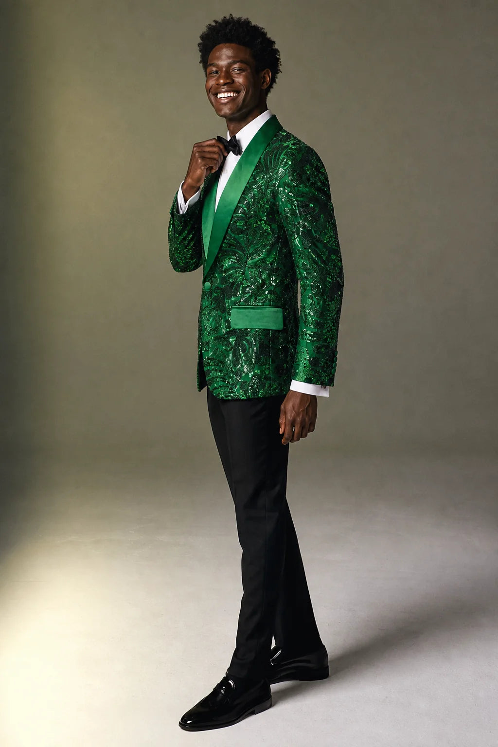 Emerald Floral Shawl Jacket