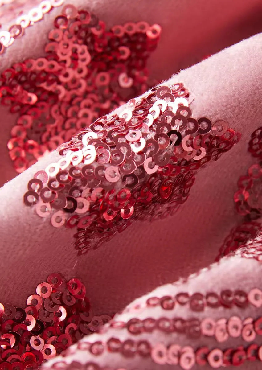 starry pink sequin tuxedo