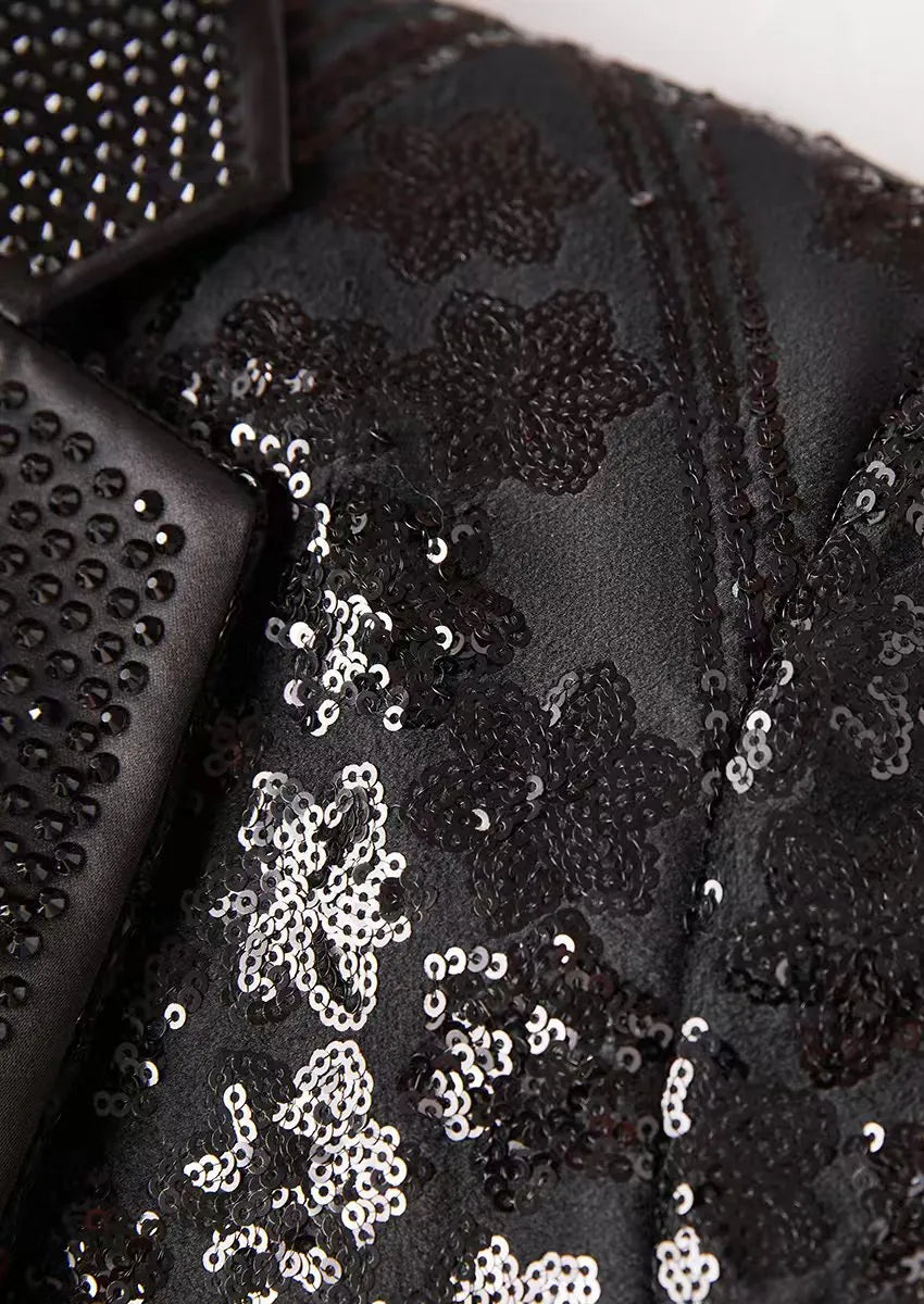Starry Sequin Black Tuxedo