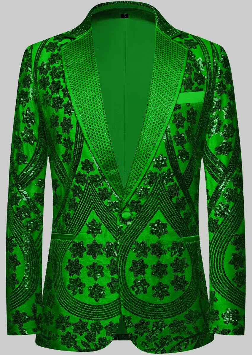 starry green sequin tuxedo