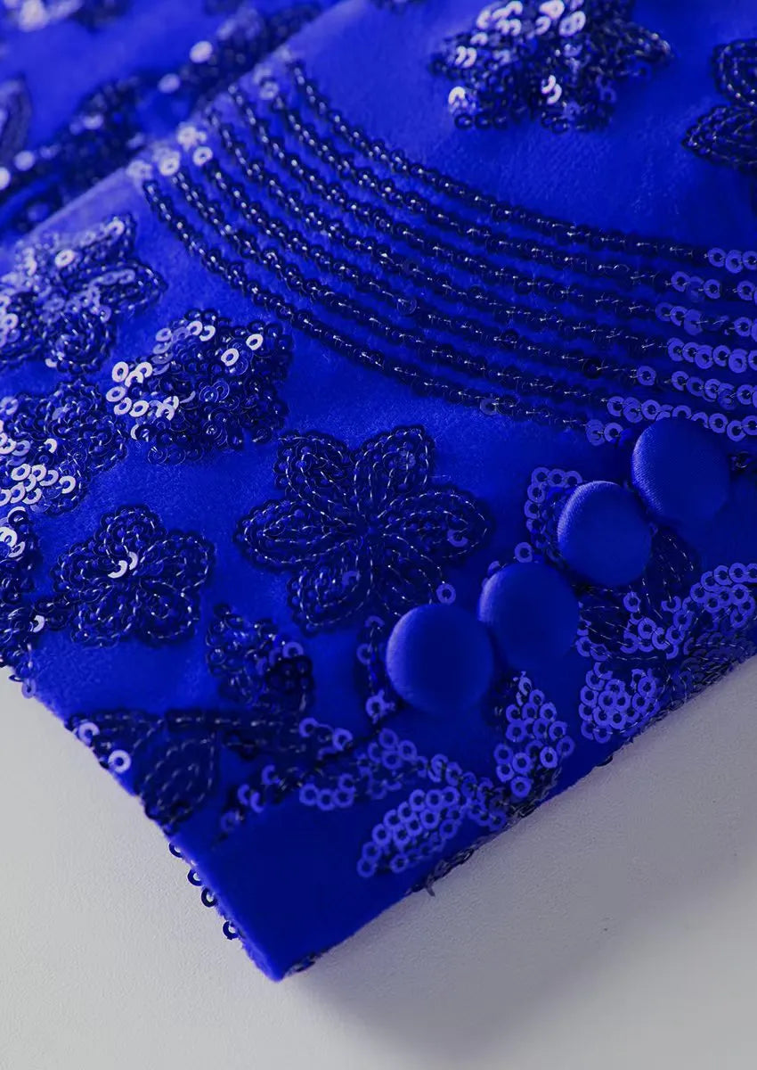 starry navy sequin tuxedo