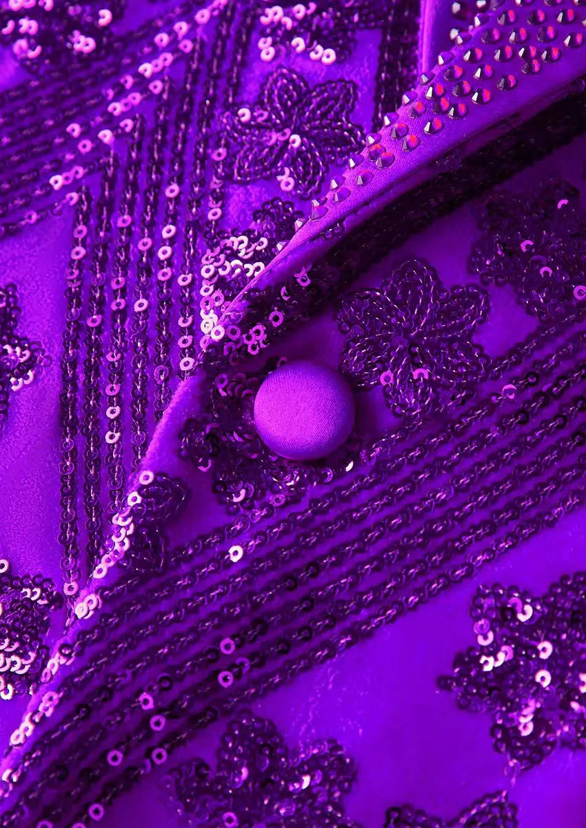 Purple sequin tuxedo