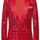 starry red sequin tuxedo