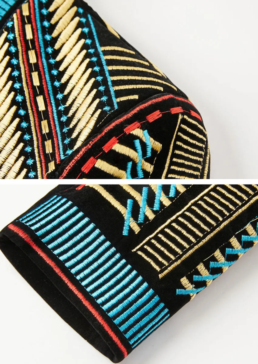 Tribal Icon Embroidered Statement Jacket