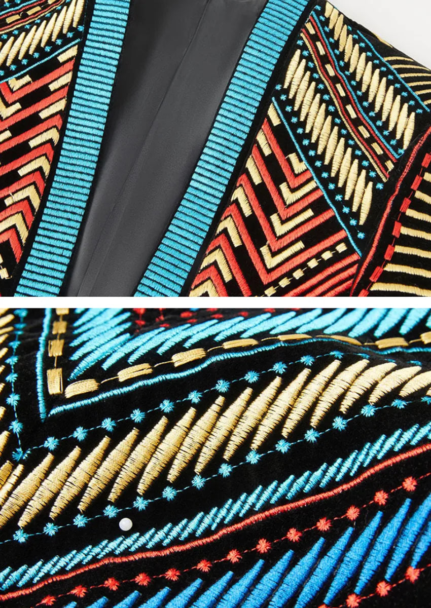 Tribal Icon Embroidered Statement Jacket