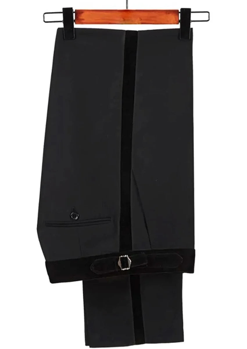 Men's Exquisite Luxury for Elegance Style Black and Gold Velvet Tuxedo
