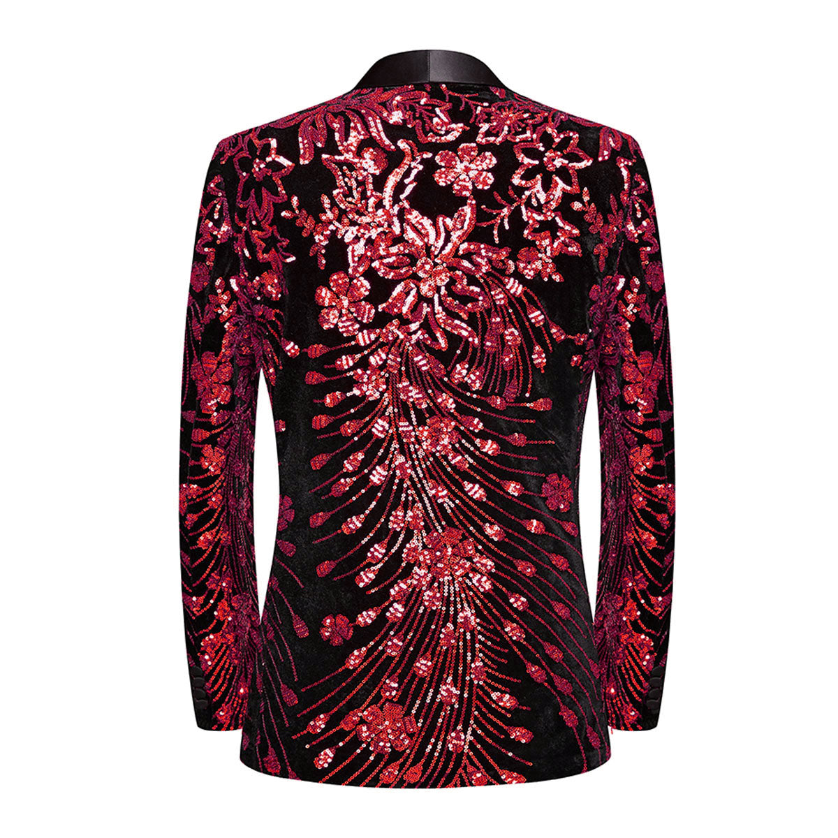 Red Falling Stars sequin jacket back