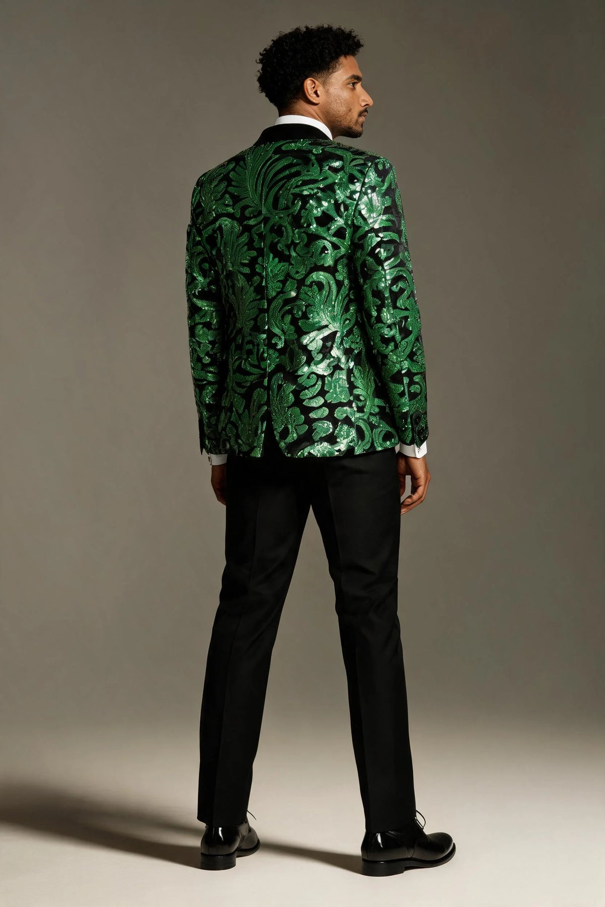 Emerald Floral Sequin Jacket