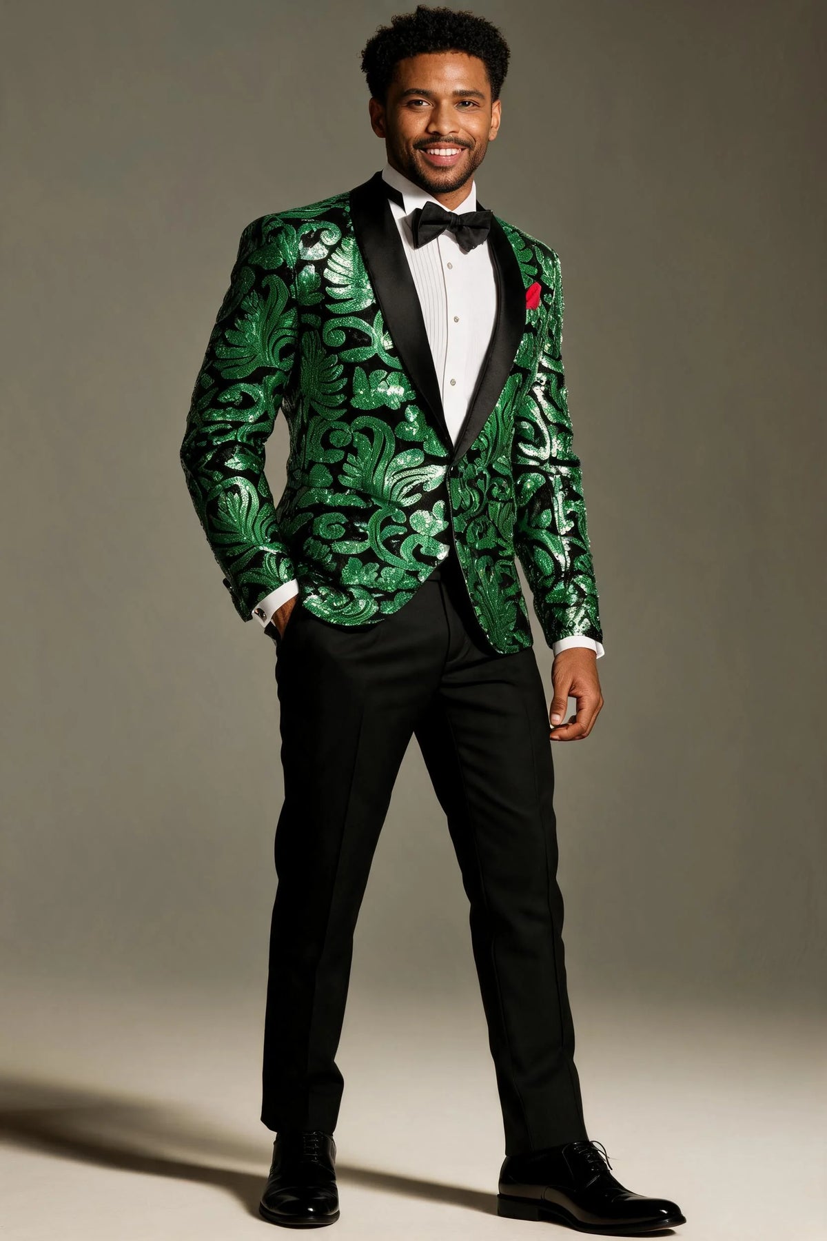 Emerald Floral Sequin Jacket