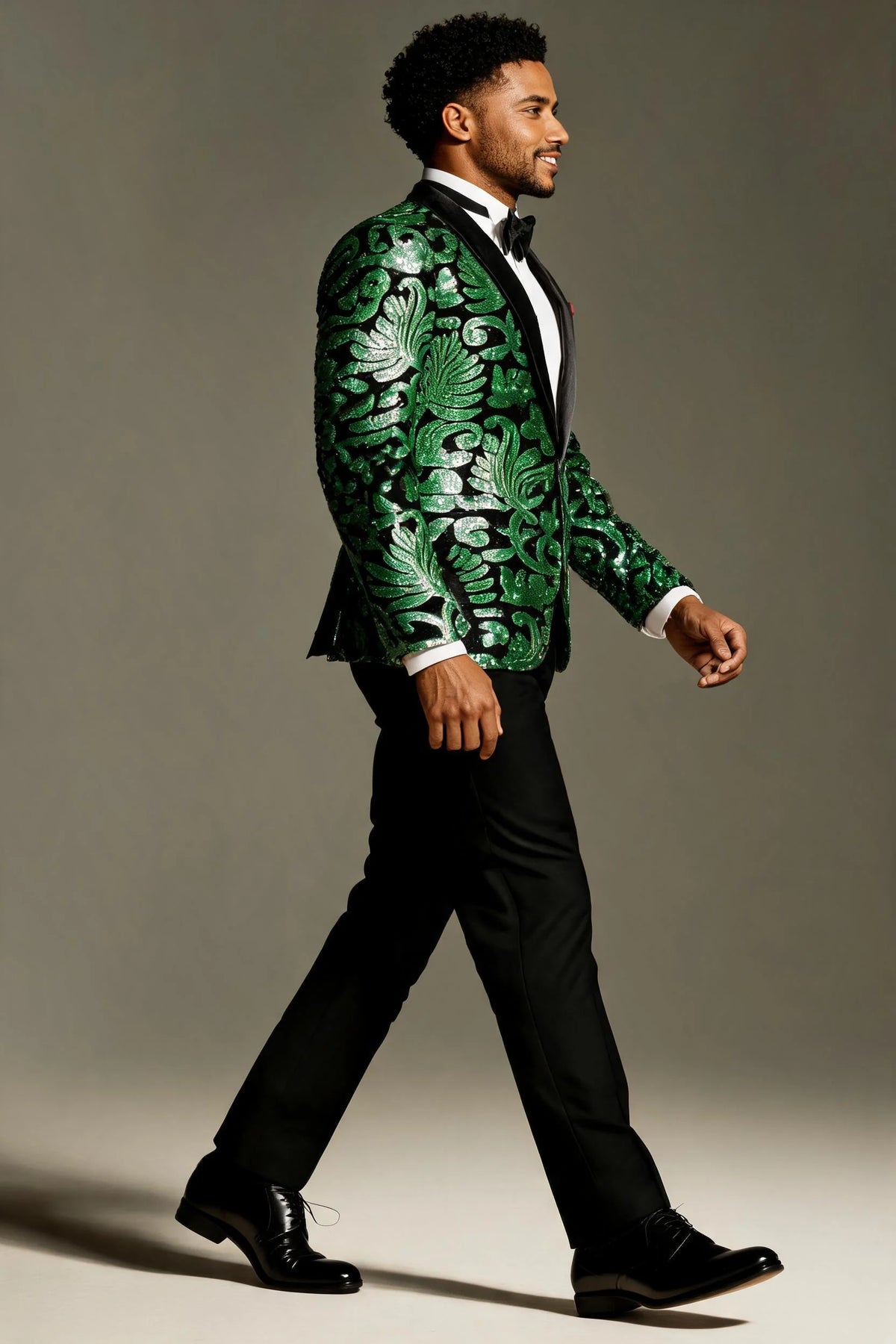 Emerald Floral Sequin Jacket