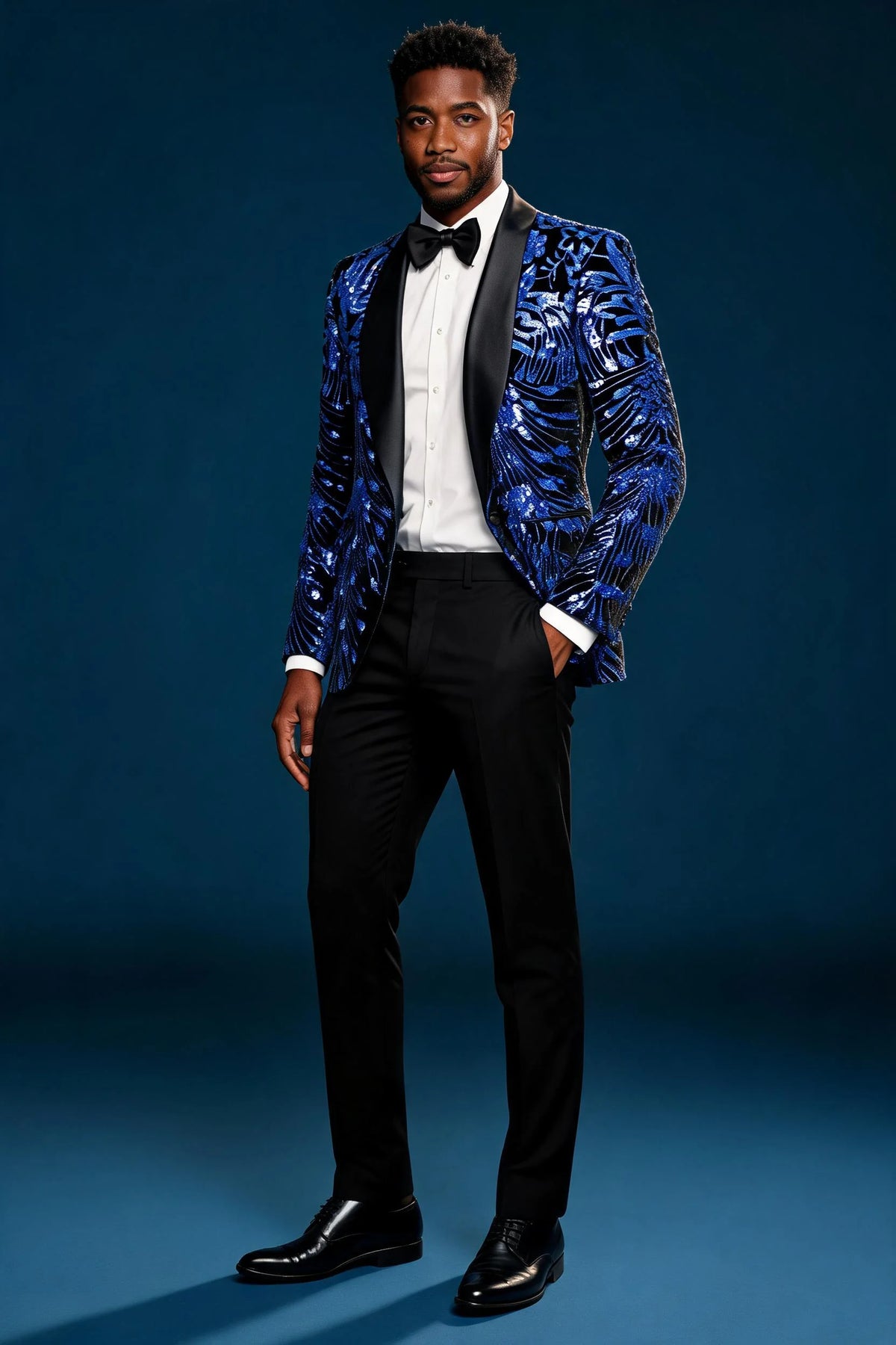 Midnight Blue Sequin Jacket