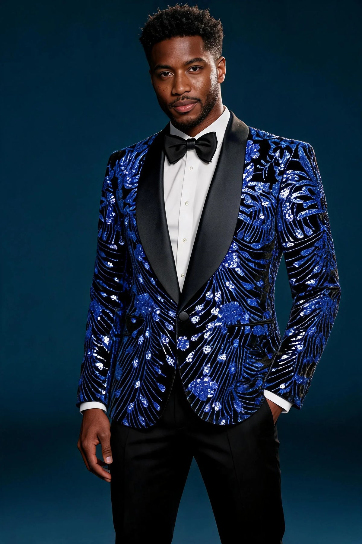 Midnight Blue Sequin Jacket