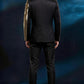 Men's 2-Piece Gold Sequin Water Ripples Black Suit