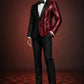 Men's 2-Piece Red Sequin Water Ripples Black Suit