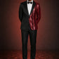 Men's 2-Piece Red Sequin Water Ripples Black Suit