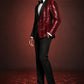 Men's 2-Piece Red Sequin Water Ripples Black Suit