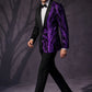 Men's 2-Piece Suit Purple Shimmering Branches Black Tuxedo