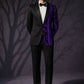 Men's 2-Piece Suit Purple Shimmering Branches Black Tuxedo