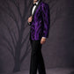 Men's 2-Piece Suit Purple Shimmering Branches Black Tuxedo