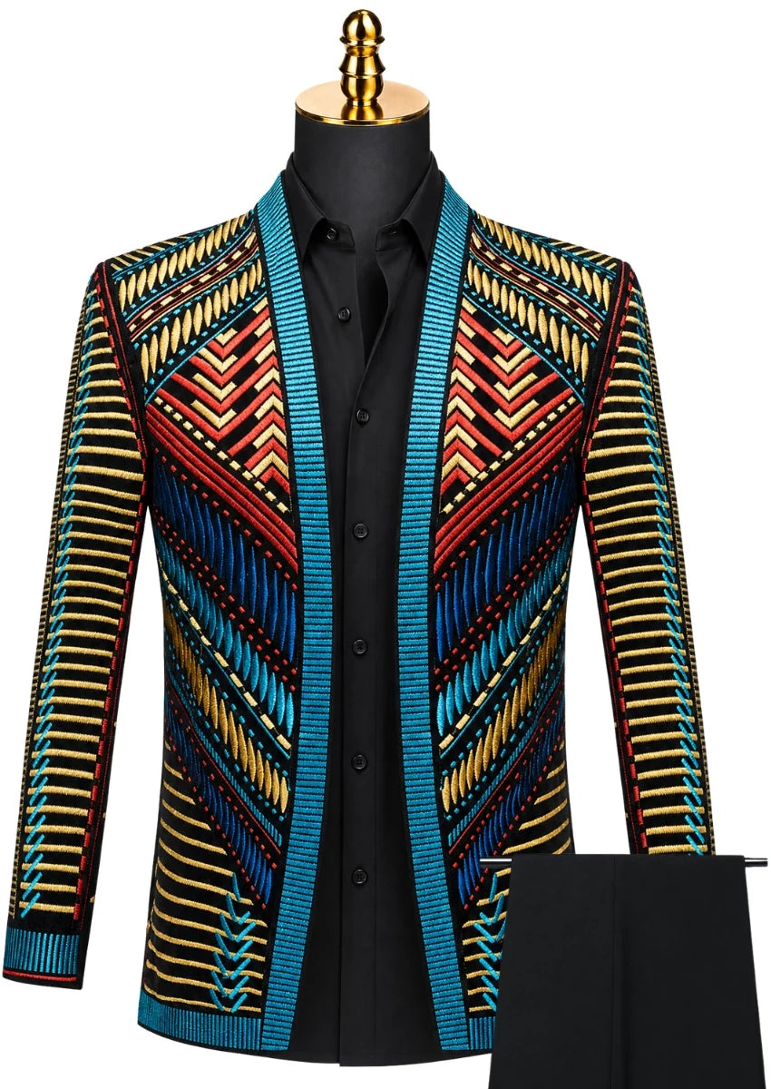 Tribal Icon Embroidered Statement Jacket