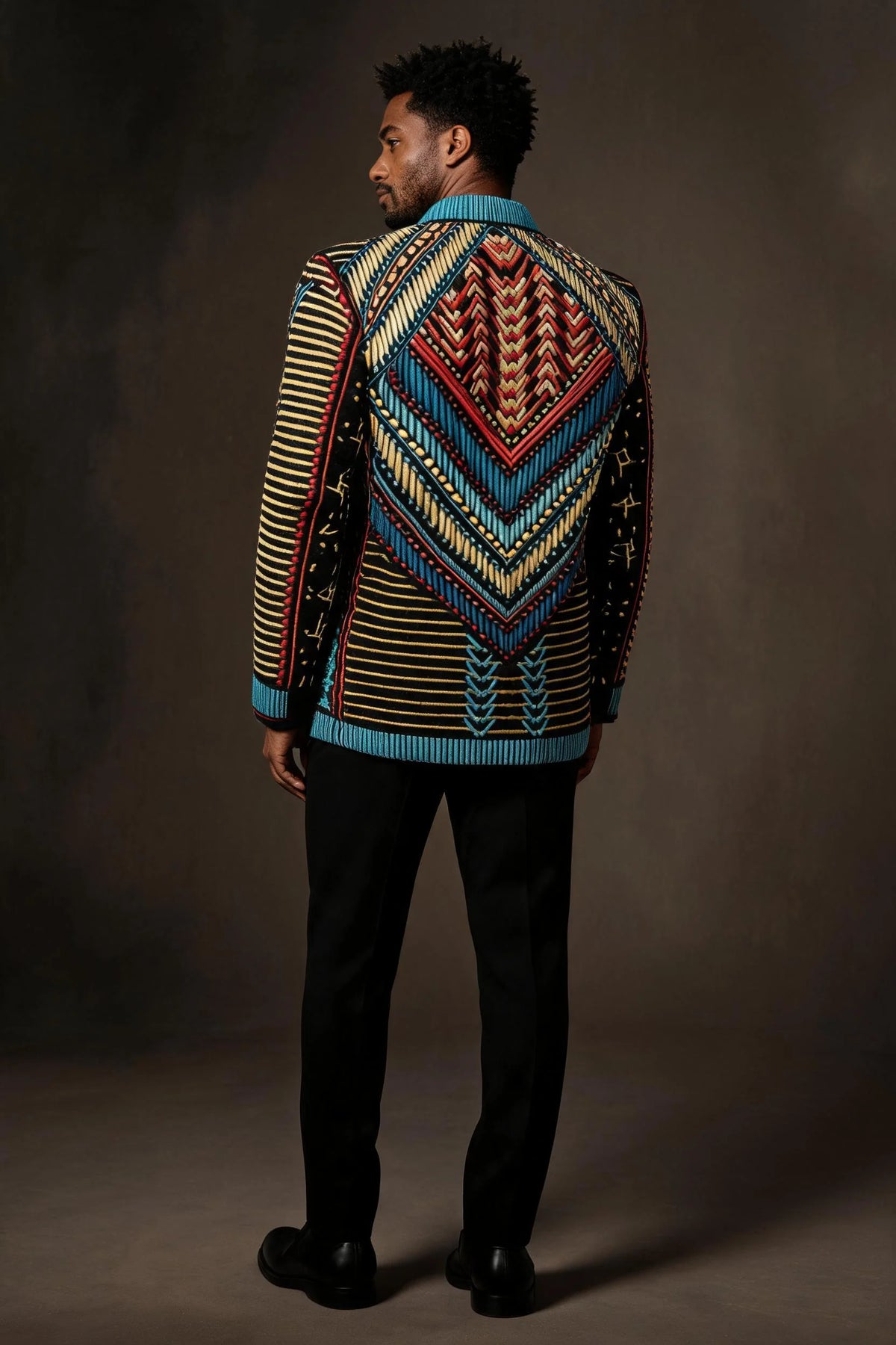 Tribal Icon Embroidered Statement Jacket