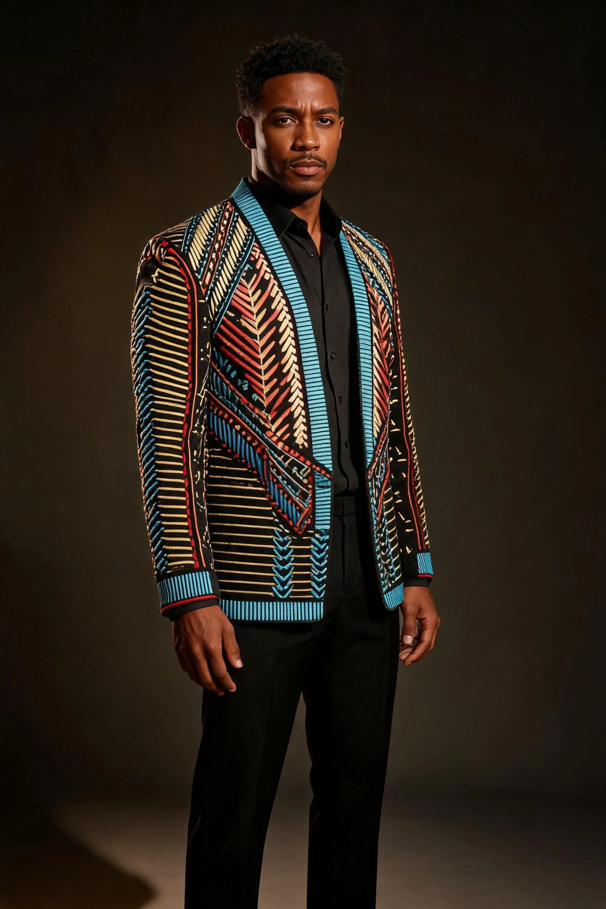 Tribal Icon Embroidered Statement Jacket