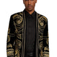 Men's Exquisite Luxury for Elegance Style Black and Gold Velvet Tuxedo