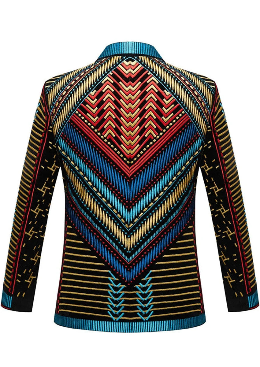 Tribal Icon Embroidered Statement Jacket