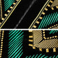 Men's Embroidered Green and Gold Geometric Pattern Tuxedo Jacket