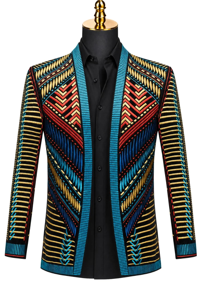 Tribal Icon Embroidered Statement Jacket