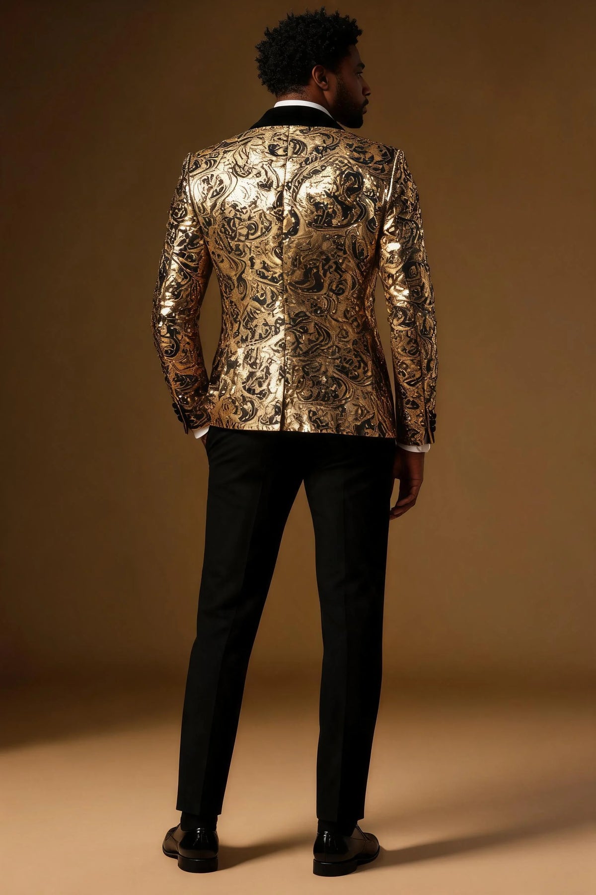 Gold Paisley & Black Velvet Dinner Jacket