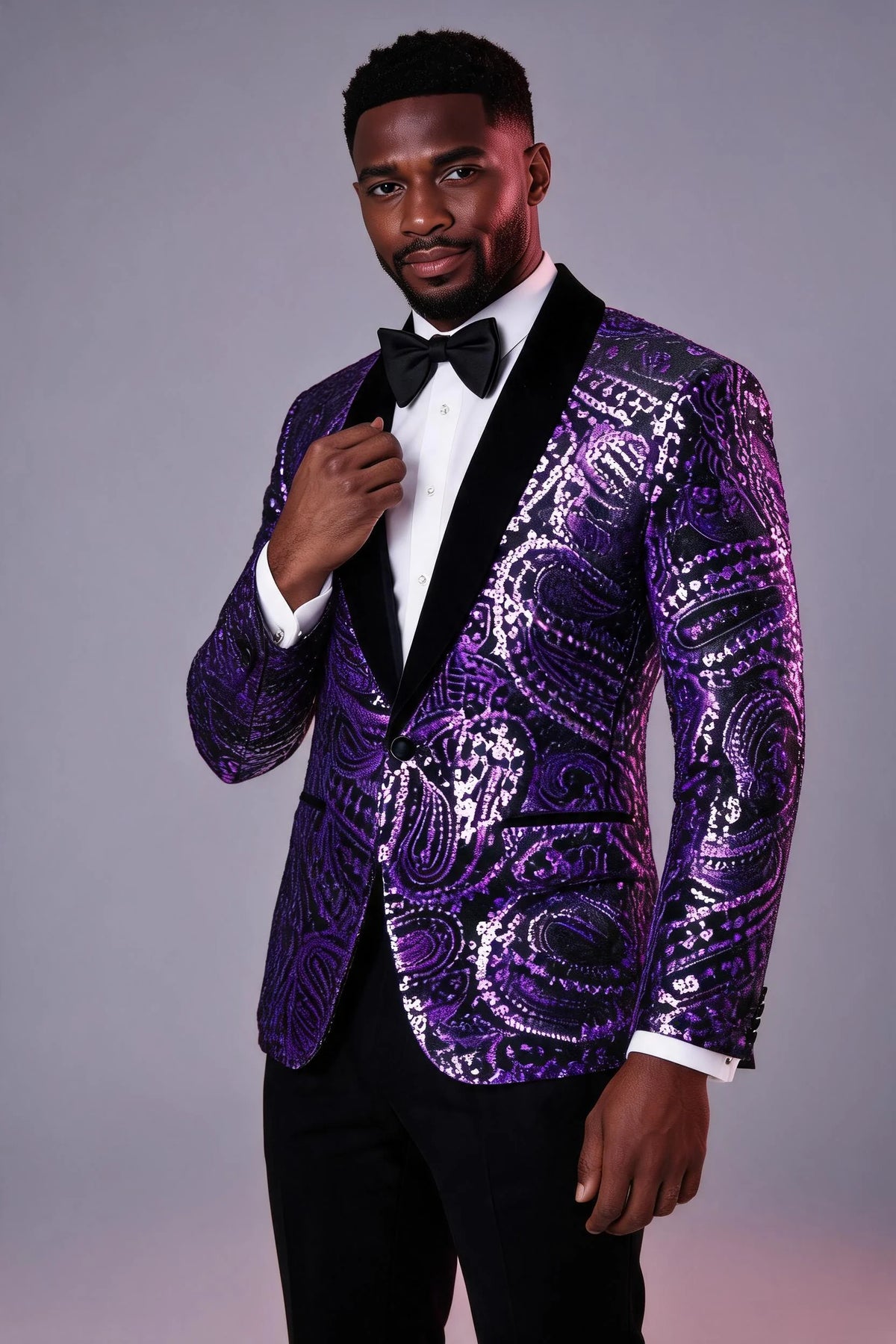 Amethyst Paisley Sequin Jacket