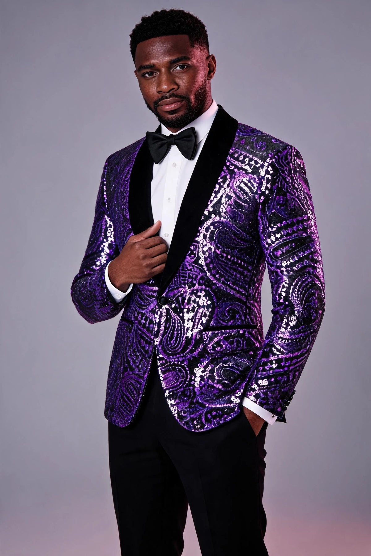 Amethyst Paisley Sequin Jacket