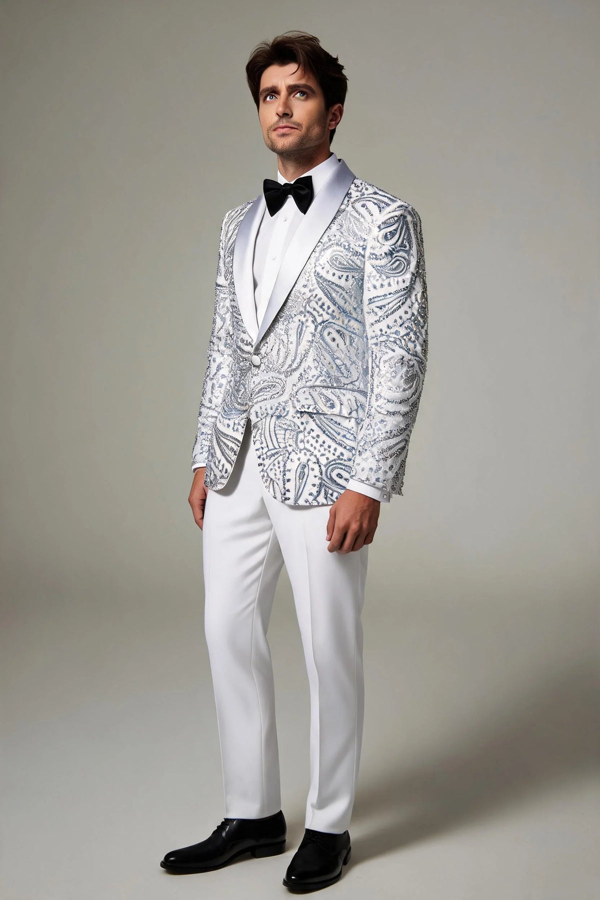 Silver Paisley Evening Jacket