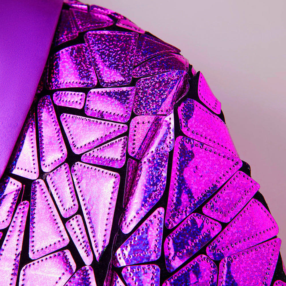 purple prom suit details