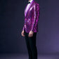 Men's Unique Mirrored Geometric Patchwork Purple Prom Suit