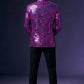 Men's Unique Mirrored Geometric Patchwork Purple Prom Suit