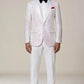 Men's Sequin Pink Geometric Mosaic White Tuxedo