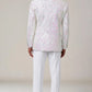 Men's Sequin Pink Geometric Mosaic White Tuxedo