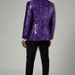 Men's Sequin Geometric Mosaic Dark Purple Tuxedo