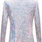 Men's 2-Piece Shawl Lapel in Satin Blue and White Sequin Tuxedo