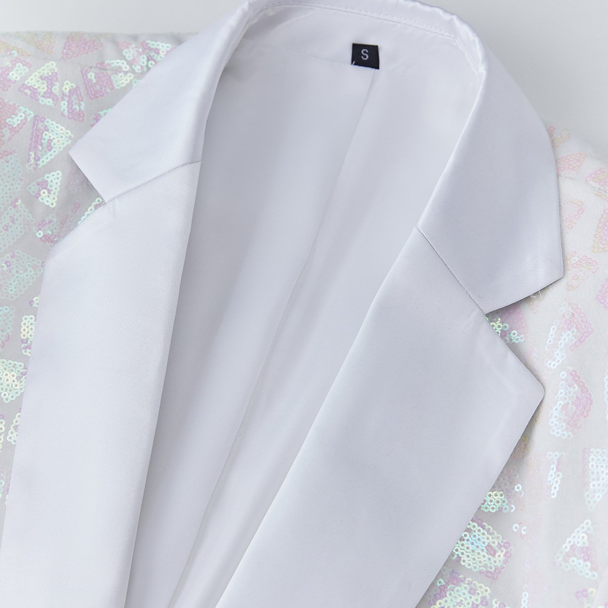 Pink Sequin White Tuxedo - 2