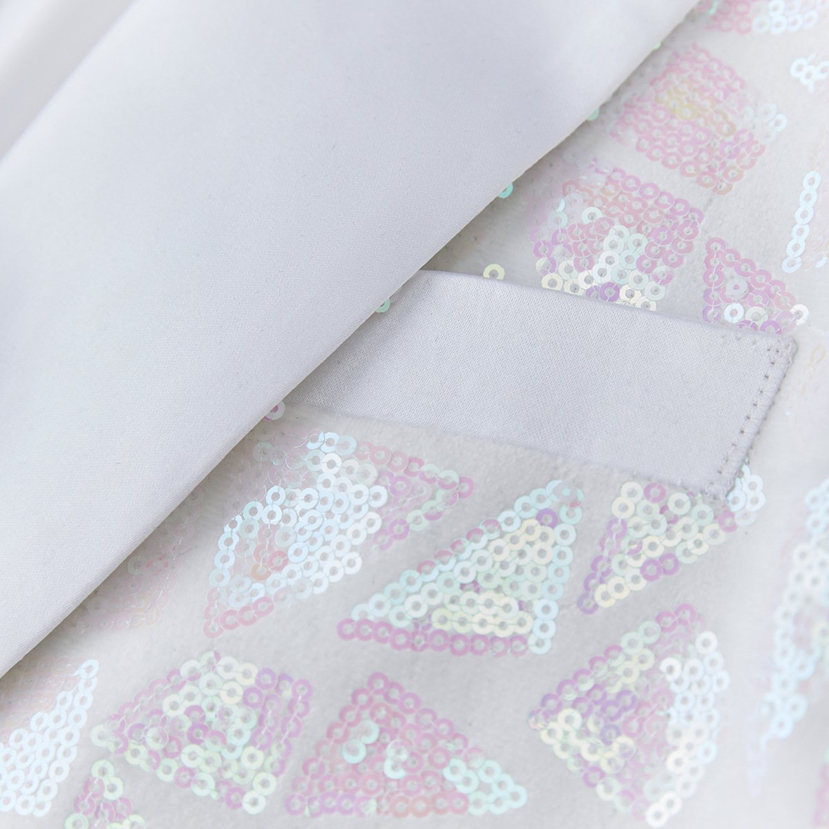 Pink Sequin White Tuxedo - 1