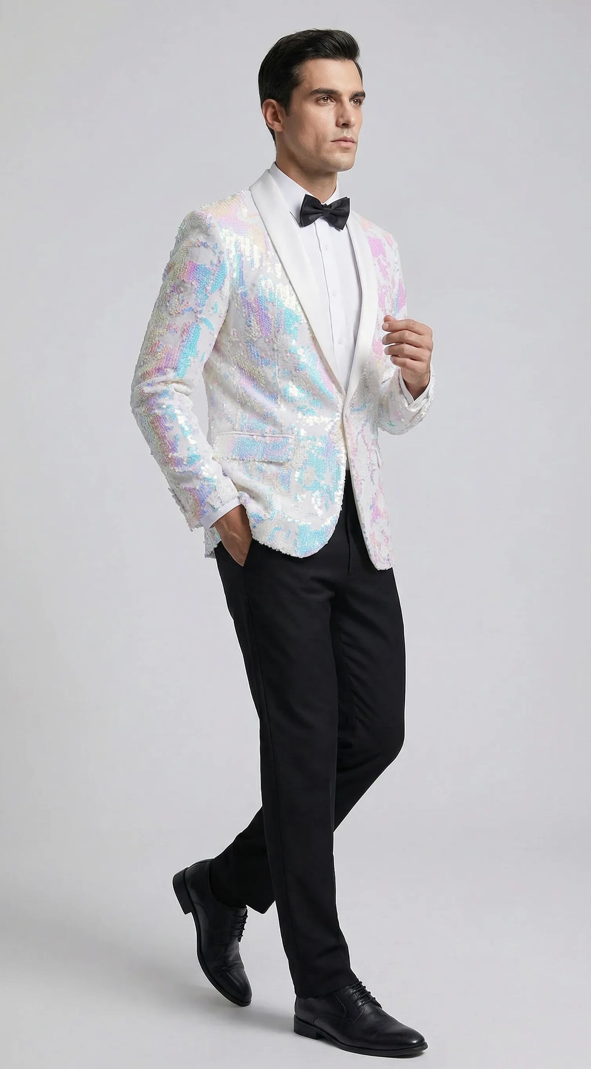 Ivory Satin Sequin Jacket