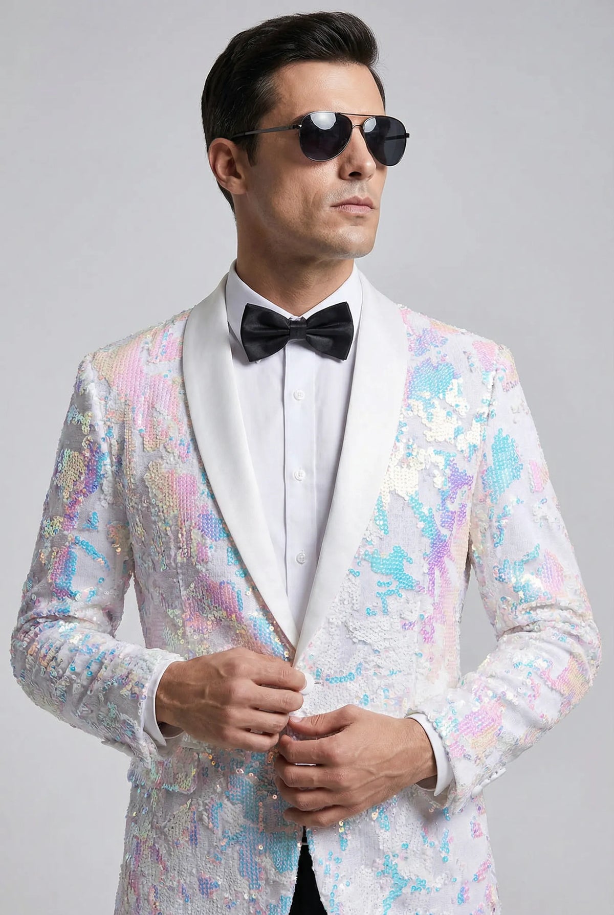 Ivory Satin Sequin Jacket