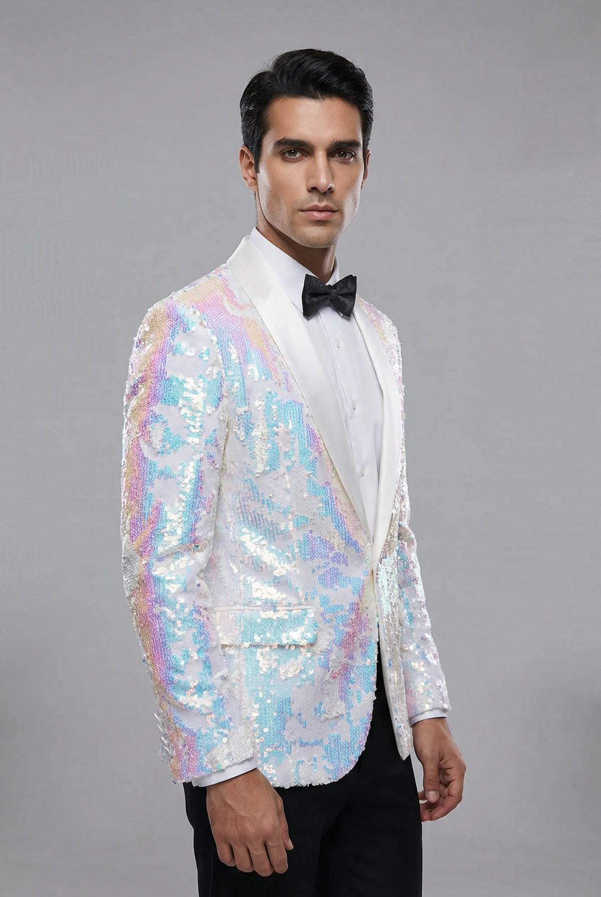 Ivory Satin Sequin Jacket